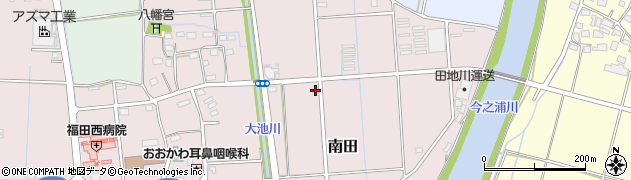 静岡県磐田市南田周辺の地図