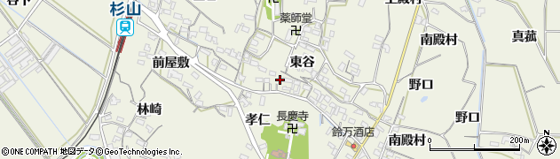 愛知県豊橋市杉山町東谷55周辺の地図