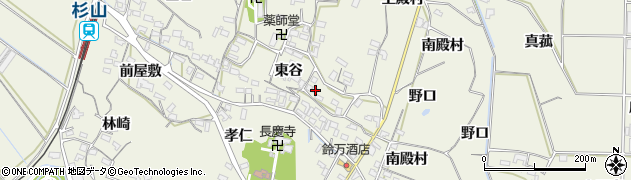 愛知県豊橋市杉山町東谷15周辺の地図