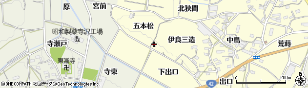 愛知県豊橋市小松原町五本松64周辺の地図