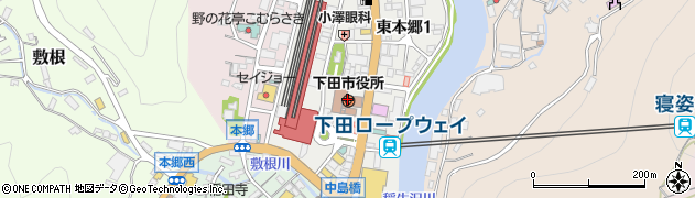 下田市役所　建設課周辺の地図