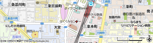 ウィライブ奈良駅前周辺の地図