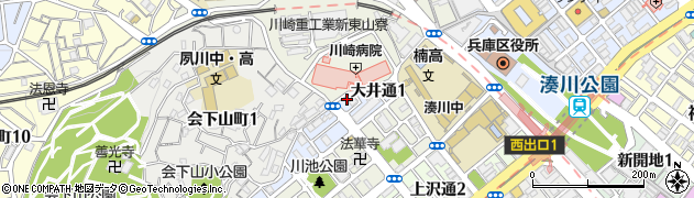 湊川健友館周辺の地図
