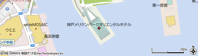 神戸メリケンパークオリエンタルホテル周辺の地図
