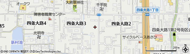 奈良県奈良市四条大路周辺の地図