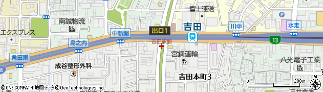 吉田駅前周辺の地図