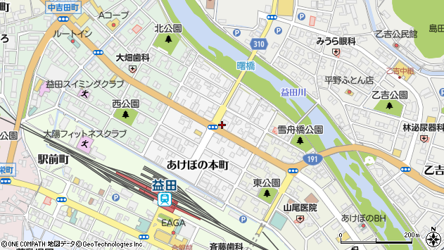 〒698-0026 島根県益田市あけぼの本町の地図