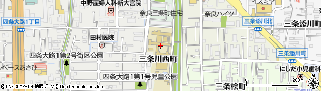奈良県奈良市三条川西町周辺の地図
