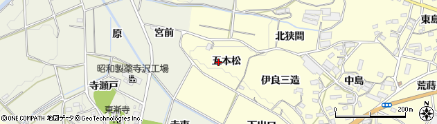 愛知県豊橋市小松原町五本松周辺の地図