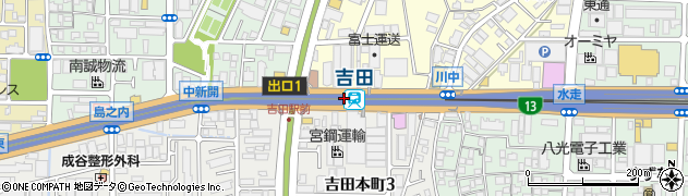 吉田駅周辺の地図