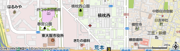 横枕奴寿司周辺の地図