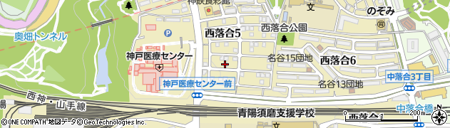 兵庫県神戸市須磨区西落合周辺の地図