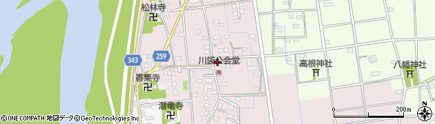 静岡県磐田市川袋447周辺の地図