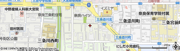 奈良県奈良市三条栄町周辺の地図