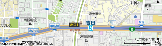東大阪吉田駅前郵便局 ＡＴＭ周辺の地図