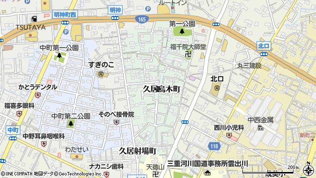〒514-1109 三重県津市久居烏木町の地図