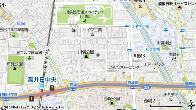 〒577-0063 大阪府東大阪市川俣の地図