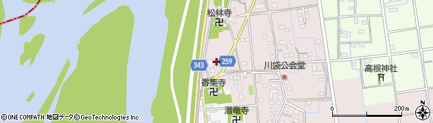 静岡県磐田市川袋258周辺の地図