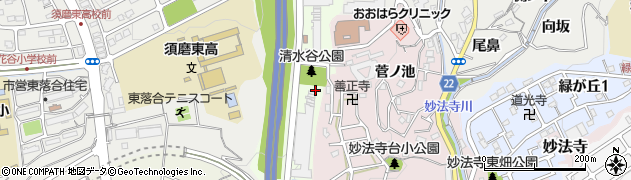 清水谷公園周辺の地図