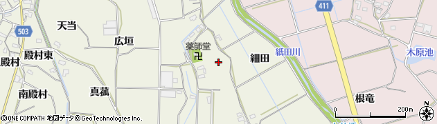 愛知県豊橋市杉山町（中河内）周辺の地図