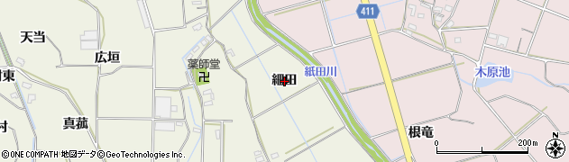 愛知県豊橋市杉山町（細田）周辺の地図