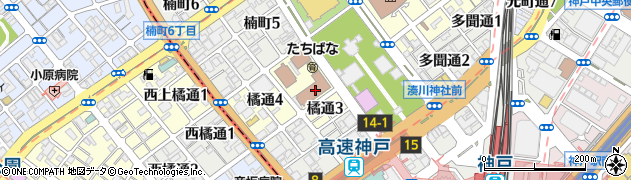 神戸市立点字図書館周辺の地図