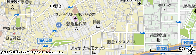 大阪府東大阪市角田周辺の地図