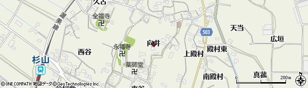 愛知県豊橋市杉山町向井周辺の地図