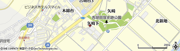 愛知県田原市吉胡町矢崎下周辺の地図
