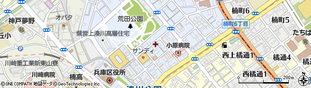 兵庫県神戸市兵庫区荒田町1丁目周辺の地図