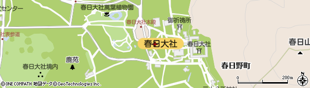 春日大社国宝殿周辺の地図