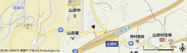ａｐｏｌｌｏｓｔａｔｉｏｎ名阪国道山添インターＳＳ周辺の地図