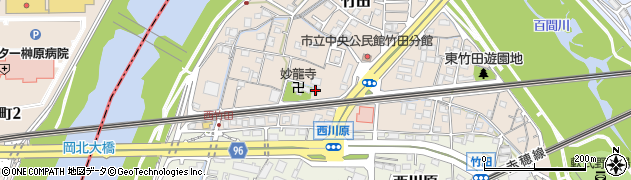岡山県岡山市中区竹田47周辺の地図