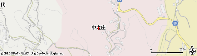 奈良県山添村（山辺郡）中之庄周辺の地図