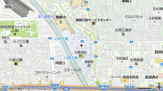 〒577-0064 大阪府東大阪市川俣本町の地図