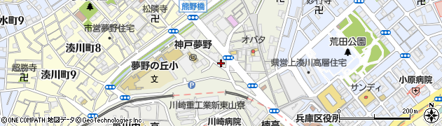 兵庫県神戸市兵庫区東山町周辺の地図