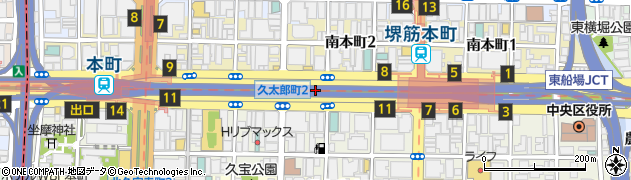 大阪府大阪市中央区船場中央周辺の地図