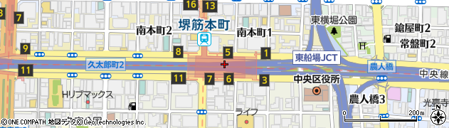 大阪市財政局　船場法人市税事務所納税担当周辺の地図