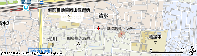 岡山県岡山市中区清水447周辺の地図