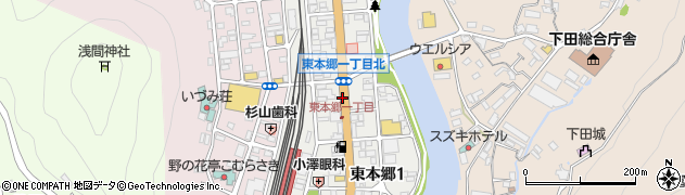 静岡県下田市東本郷周辺の地図
