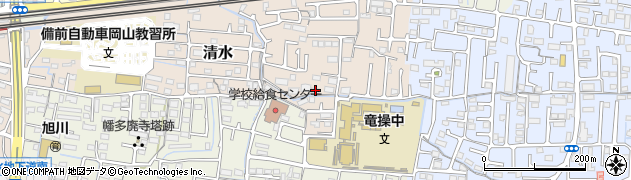 岡山県岡山市中区清水496周辺の地図