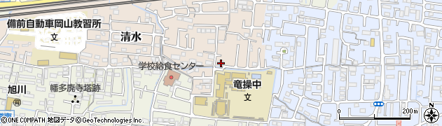 岡山県岡山市中区清水495周辺の地図