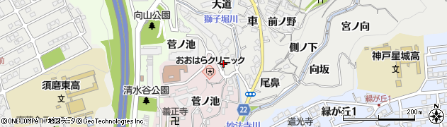 古川東公園周辺の地図