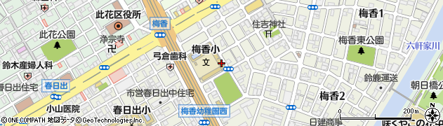 大阪府大阪市此花区梅香3丁目周辺の地図