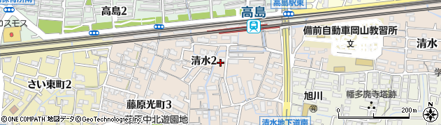 岡山県岡山市中区清水2丁目周辺の地図