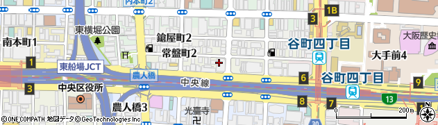 大阪府大阪市中央区常盤町周辺の地図