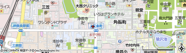 奈良県奈良市上三条町周辺の地図