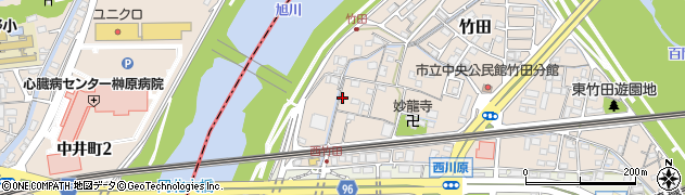 岡山県岡山市中区竹田25周辺の地図
