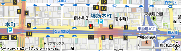 堺筋本町モータープール周辺の地図