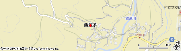 奈良県山添村（山辺郡）西波多周辺の地図